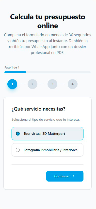 Paso 1: Selecciona el servicio